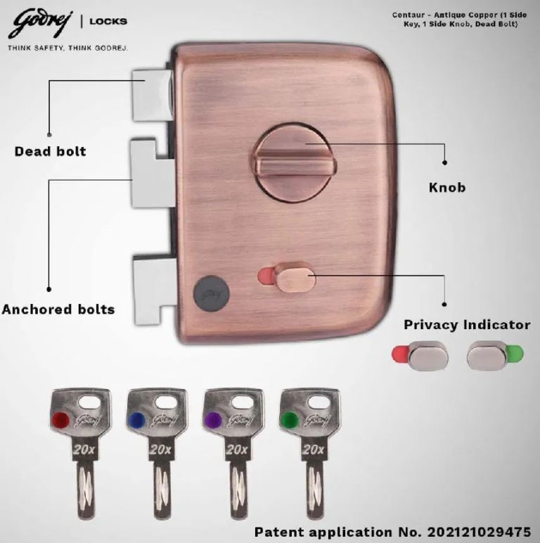 Godrej maindoor lock 3557 centaur for double doors