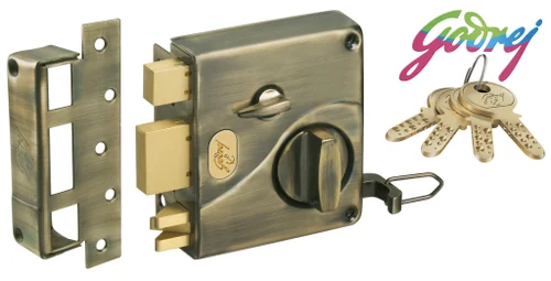 Rim Lock Rectangular Godrej Antik Tribolt Door Locks 8111