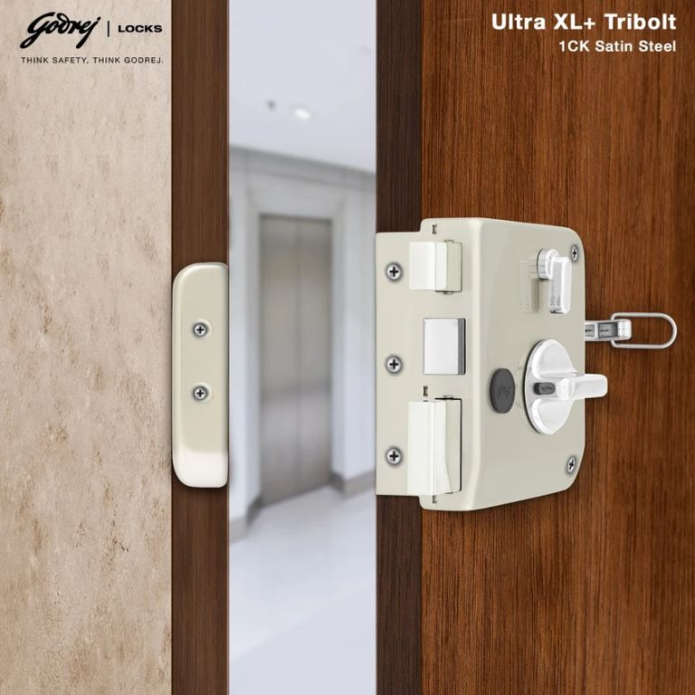Godrej TRIBOLT ULTRA XL SATIN NICKEL (INSIDE OPENING) Lock