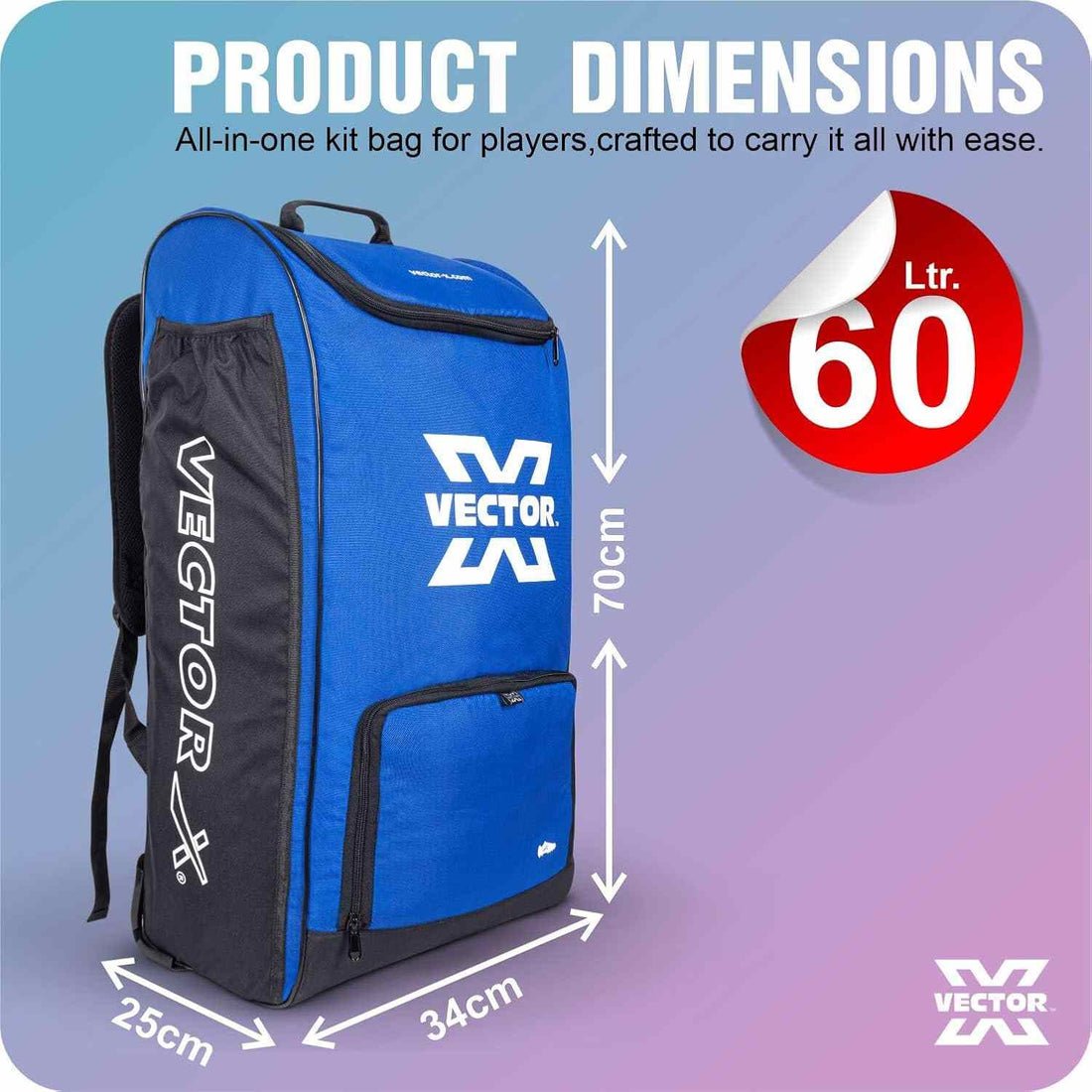 Vector X Cricket kit bag Green Field with wheel