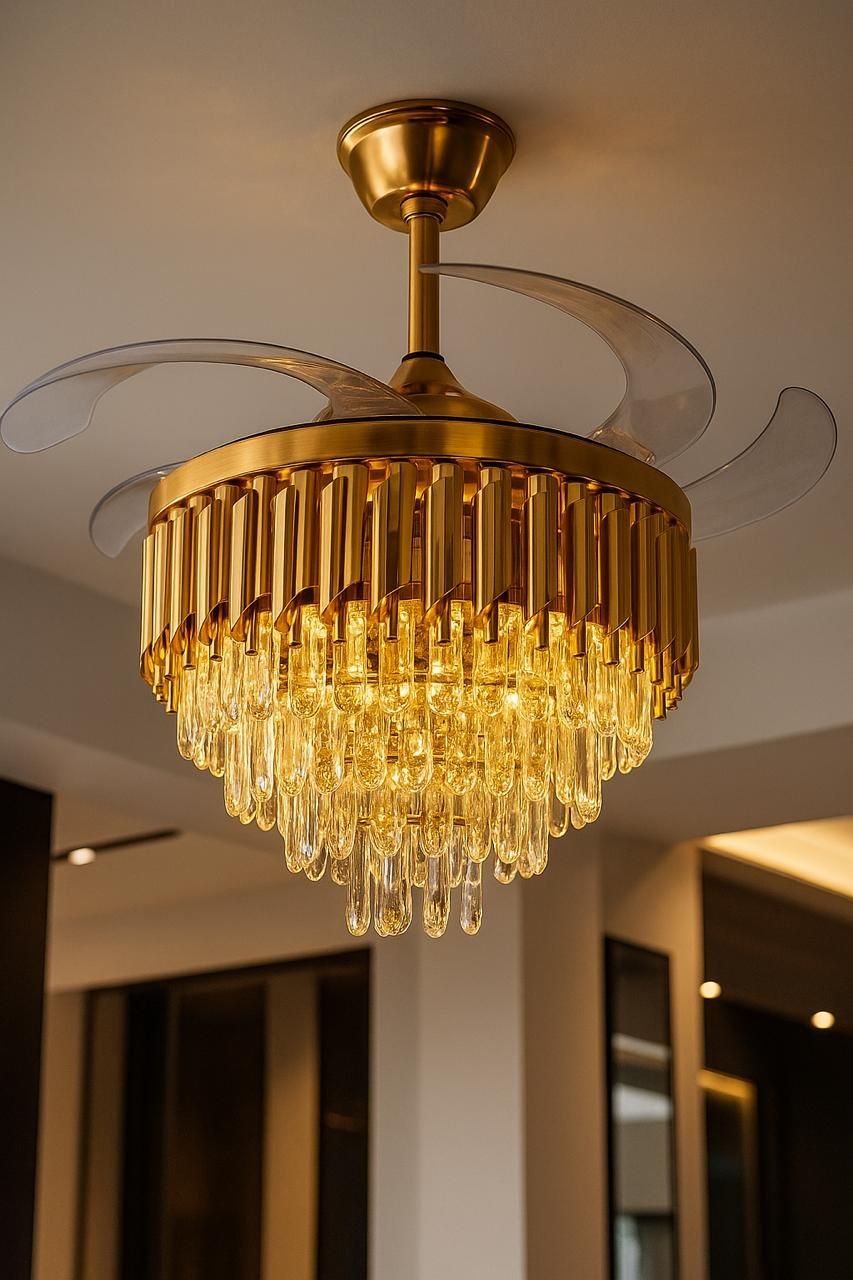 Golden Mamba Chandelier Ceiling Fan