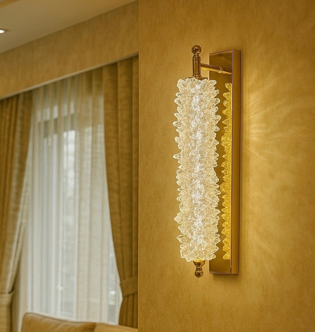 Crystal Flake Gold Wall Light
