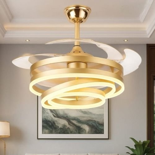 LuxeGold Spiral LED Ceiling Fan
