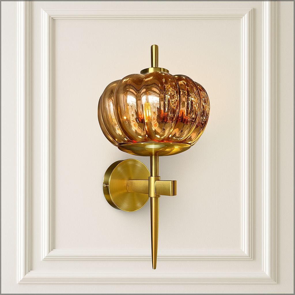 Amber Globe Luxe Wall Light