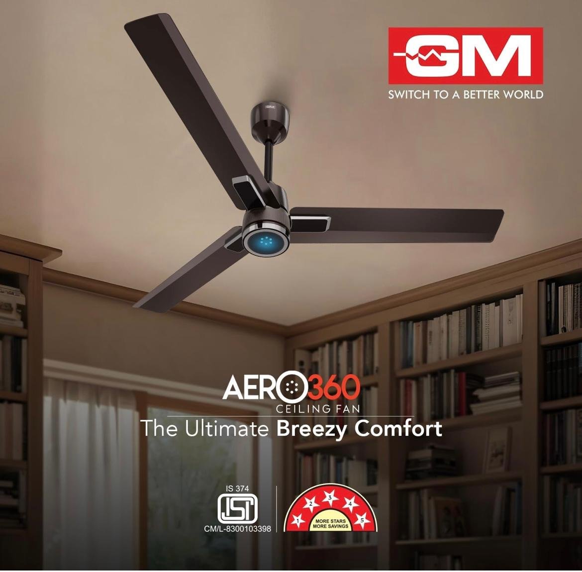 GM AERO 360 BLDC CEILING FAN BROWN GUNMETAL