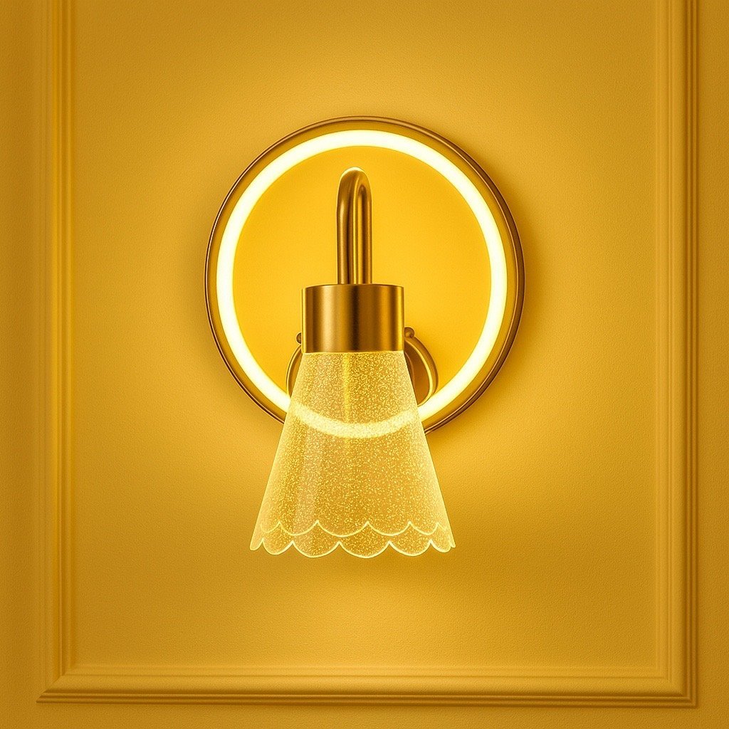 Golden Aura Sparkle Wall Light