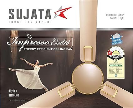 Sujata Impresso Ceiling Fan Topaz Gold
