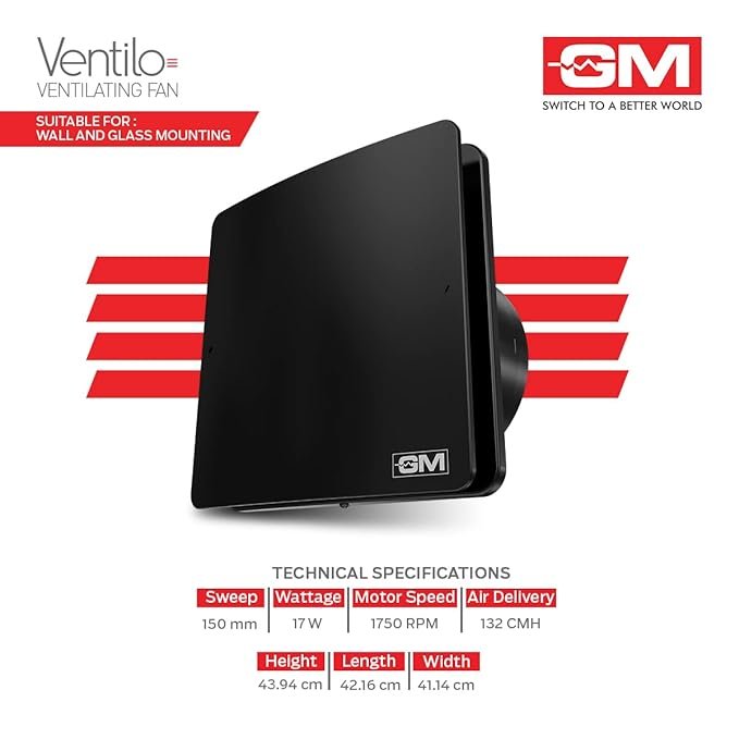GM Ventilo Black Ventilating Fan