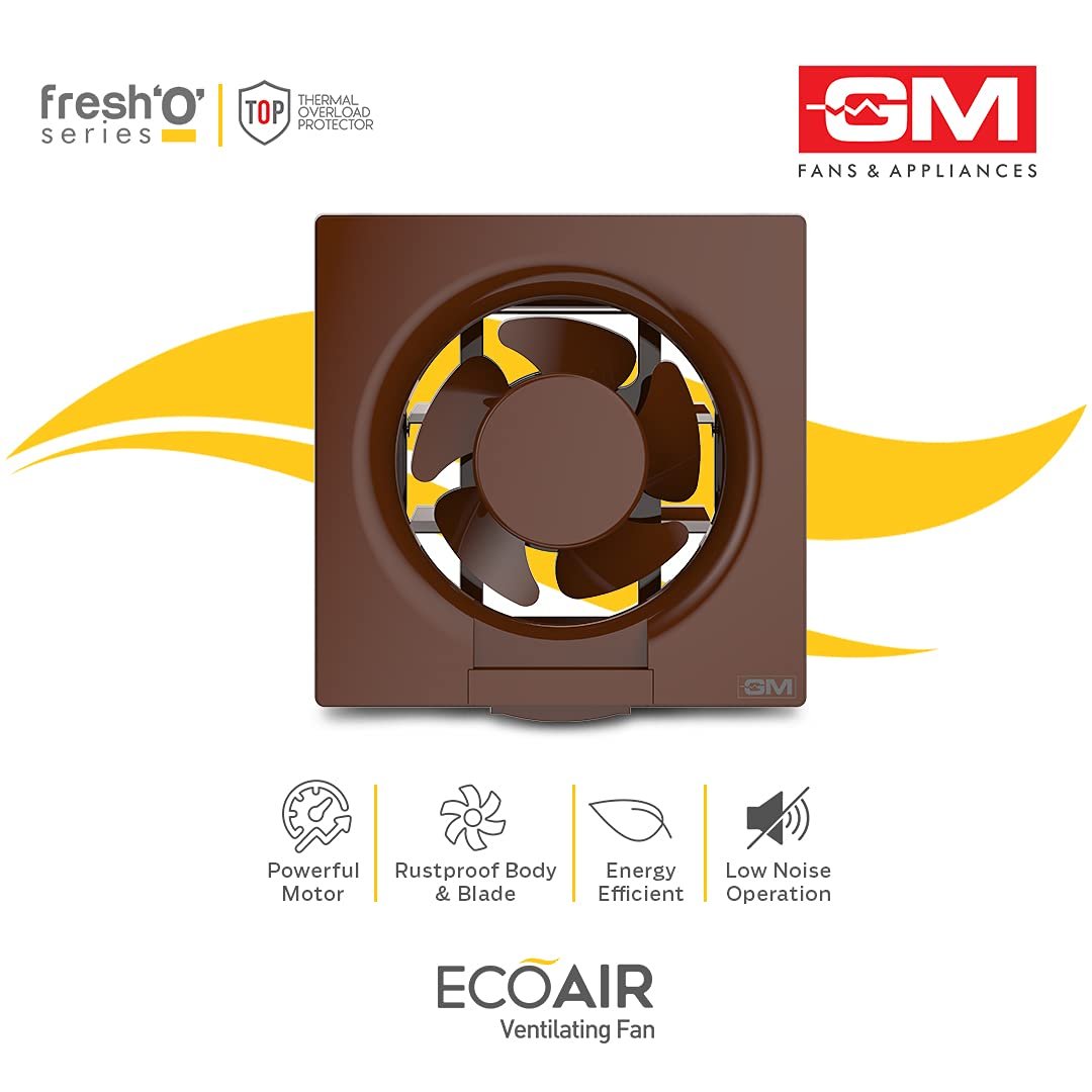 GM Eco Air 200MM Ventilation Fan Brown